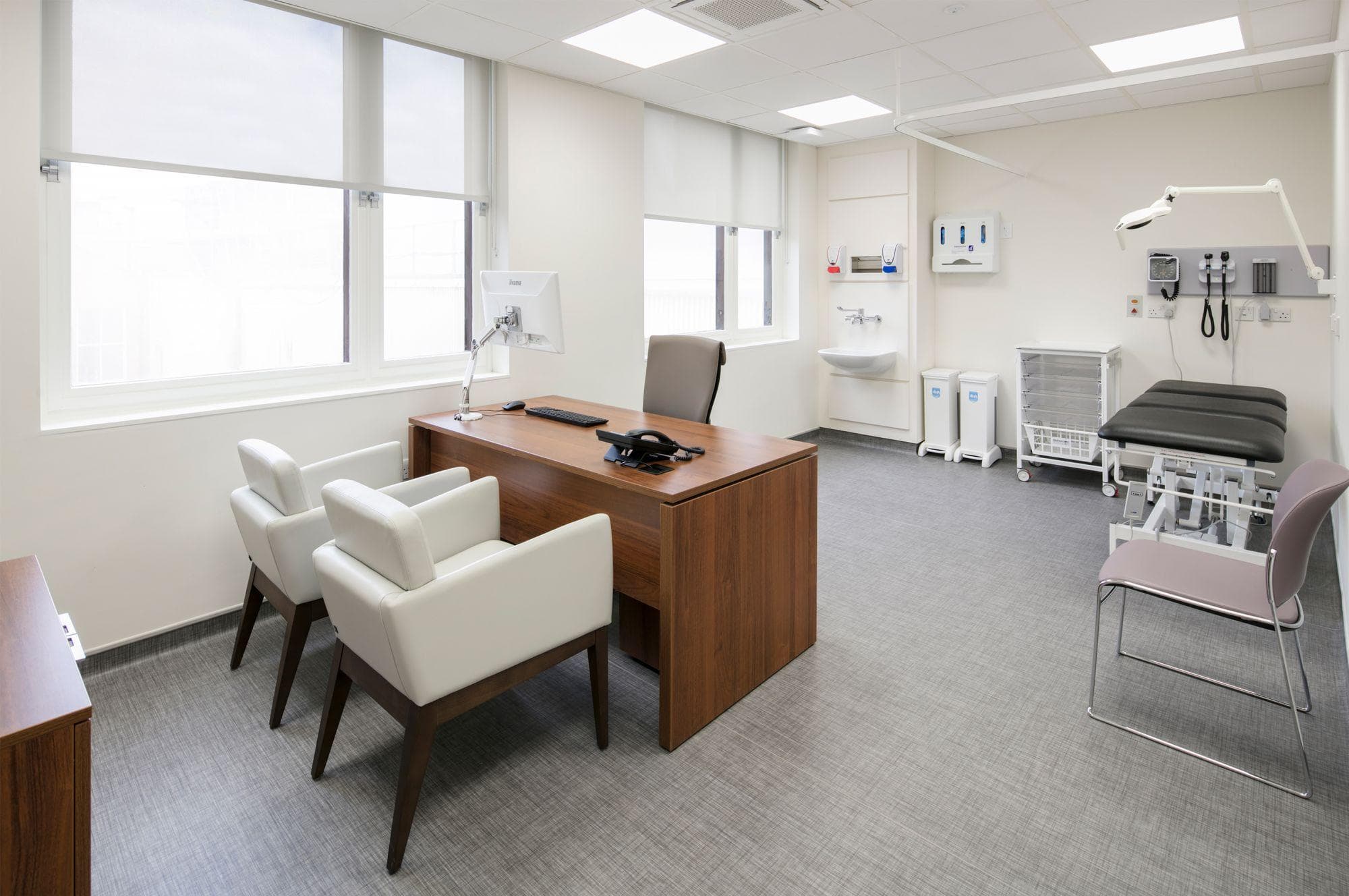 Clinic and medical office design focuses on creating clean, hygienic, and patient-friendly healthcare environments.