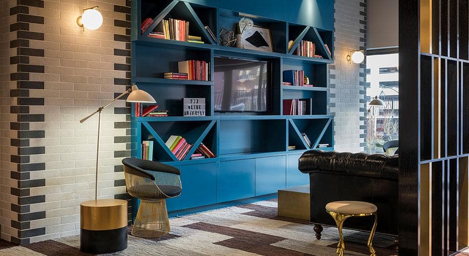 LED strip accent lighting highlighting a feature wall in modern home