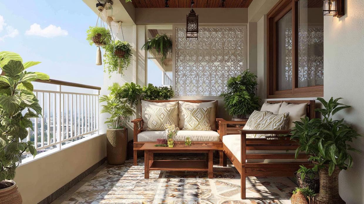 Indian style net vertical garden design
