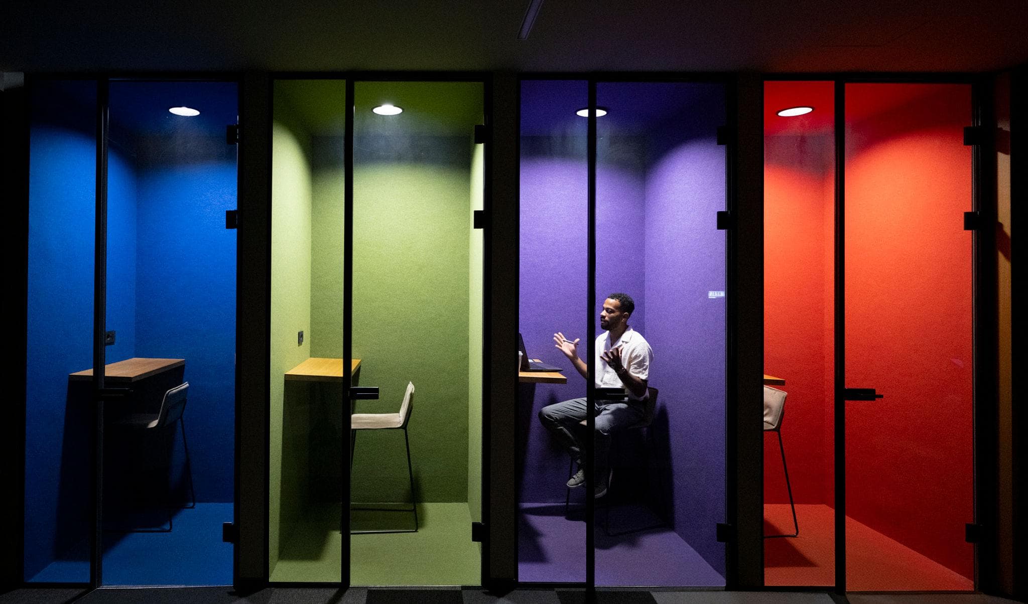 Modern office pod in workspace