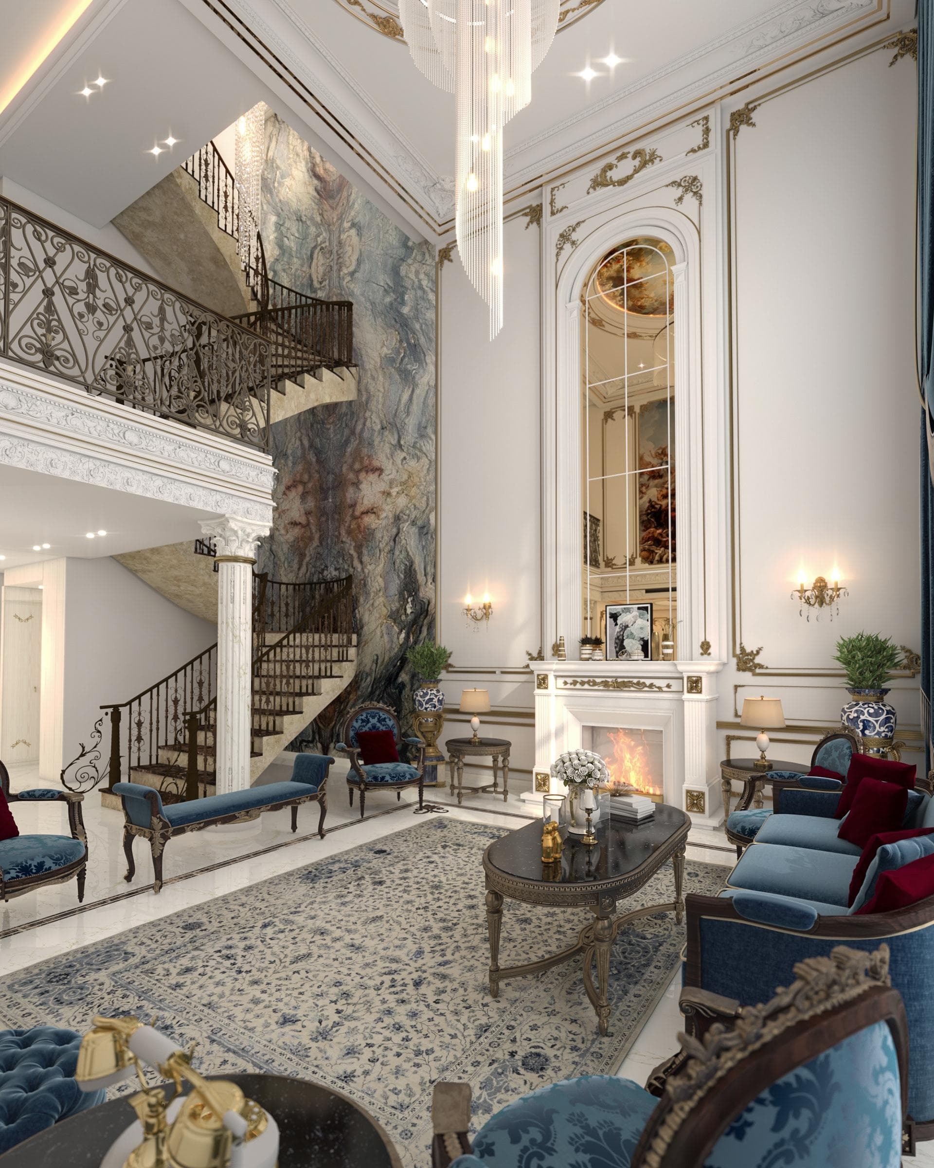Modern duplex interior design in Indore with luxury living room and contemporary decor