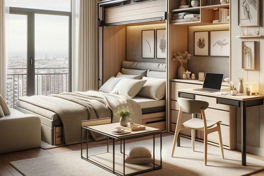 Modern co living space interior design in Lucknow with premium common lounge and smart furniture
